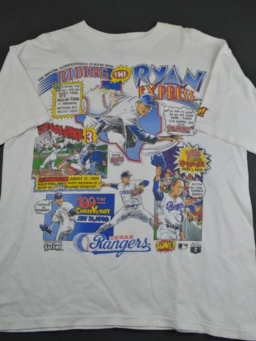 Vintage 90s Salem Sportswear Mens White T-Shirt The Ryan Express Graphic USA XL